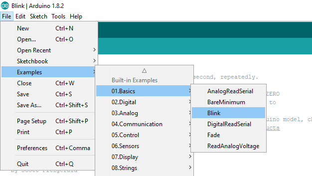 Blink Program in Arduino